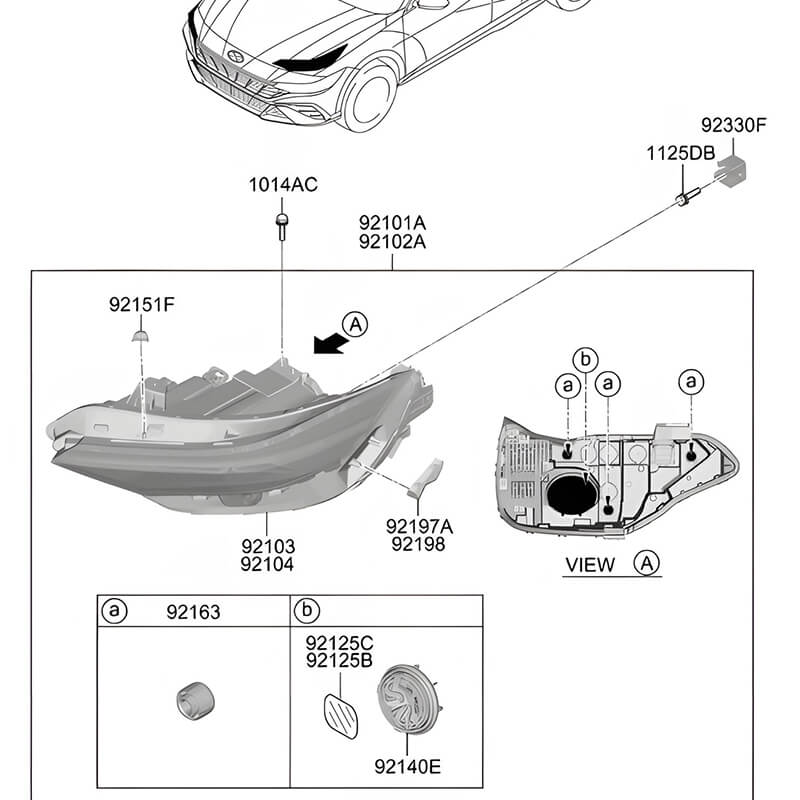 Car Led Headlight For Hyundai Elantra