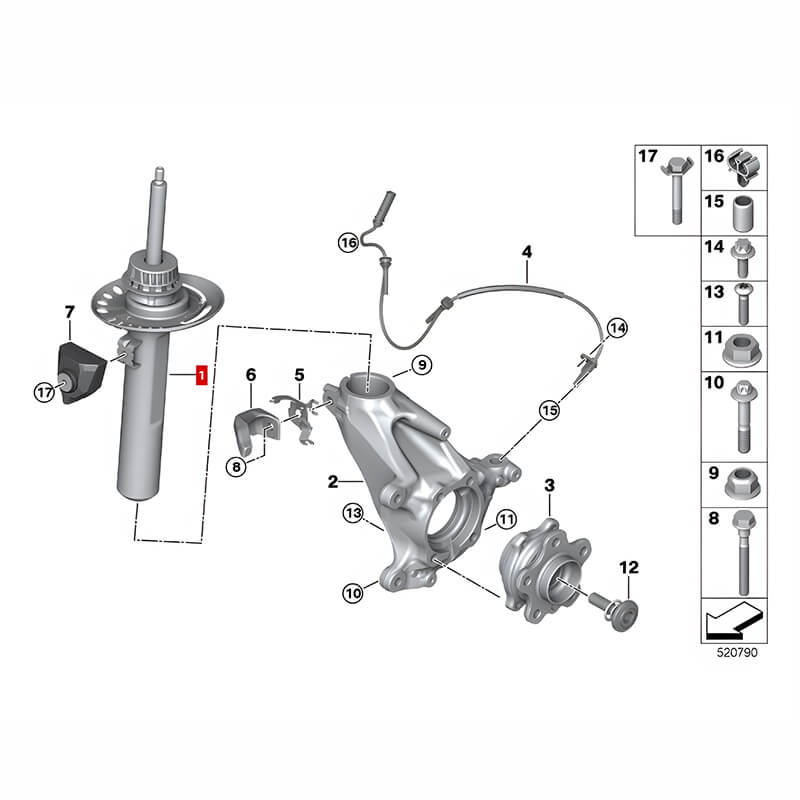 Car Shock Absorber Assembly For BMW X1