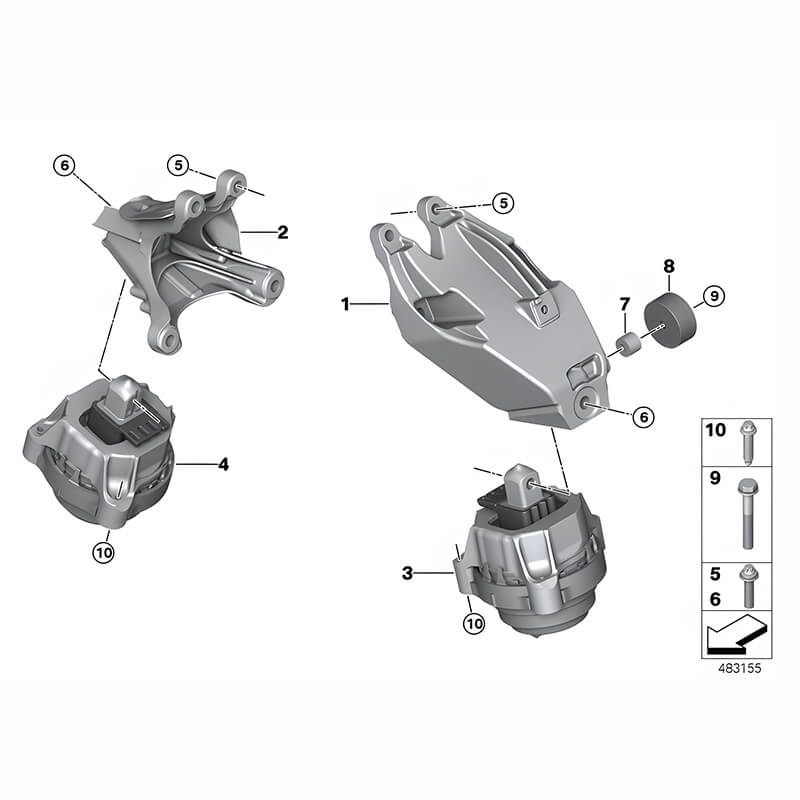 Engine Mounting Bolts Compatible with BMW