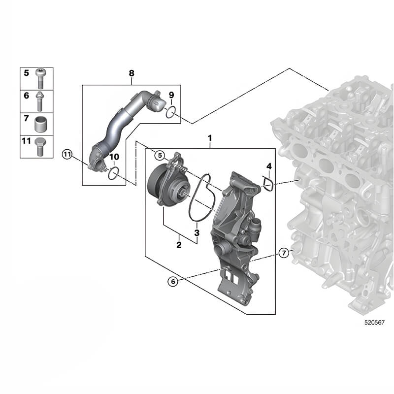 Gasoline Water Pump For BMW-X1 Car Part