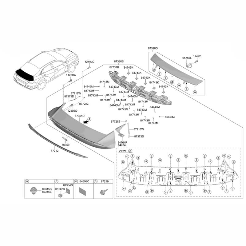 Car Rear Trunk Lid Cover For Hyundai Elantra